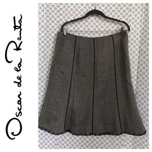Oscar de la Renta heathered & lace skirt